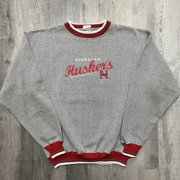Vintage Other - VTG University Nebraska Huskers Grey 90s Embroidered Script College Sweatshirt